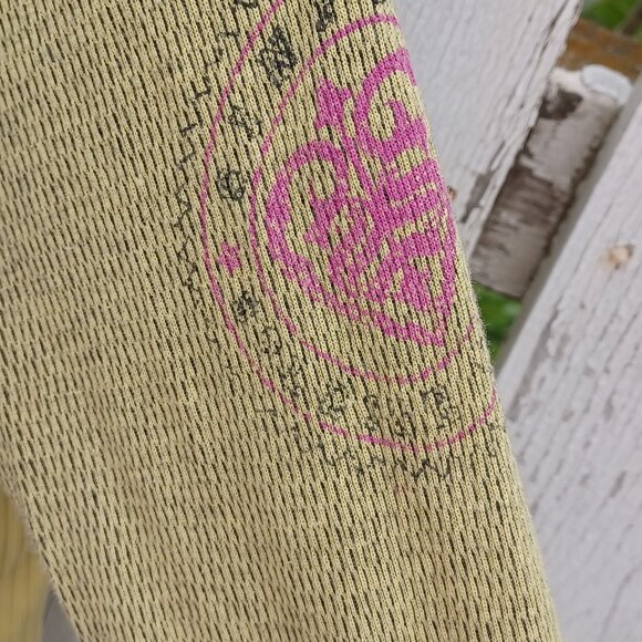 Sinful Black and Yellow Reversable Long Sleeve Tee with Wing Design - Picture 9 of 10